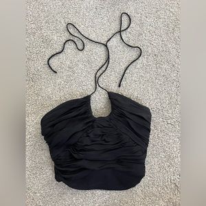 Zara satin effect draped halter top